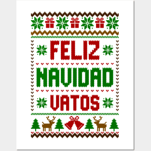 Feliz Navidad Vatos ugly sweater Posters and Art